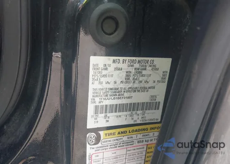 2011 Ford Expedition Xlt из США, поврежденный, VIN 1FMJU1J51BEF01957